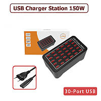 Зарядна станція на 30 USB-портів 150 Вт PALO 30X мультизарядний пристрій для смартфонів і планшетів