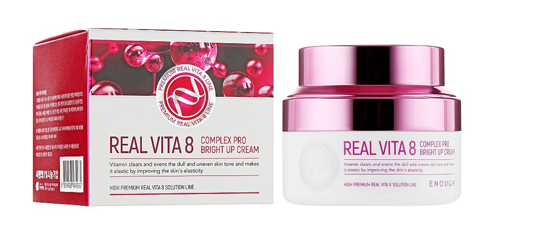 Крем для обличчя Enough Real Vita 8 Complex Pro Bright Up Cream живильний з вітамінами 50 мл