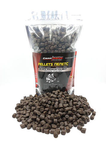 Пелетс короповий, пелетс для риболовлі, пелетс Carp Dream Black Premium Halibut (з отвором) 8 мм 500 г., фото 1