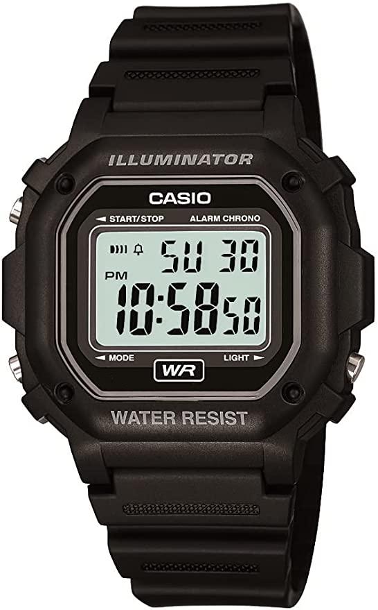 Годинник Casio F-108WH-1ACF з квадратним цифровим дисплеєм, кварцовий, колір чорний