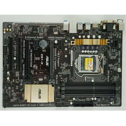 Материнская плата ASUS Z97-P ( s1150, Z97, PCI-Ex16, M2, DVI/HDMI/SATA-III/USB3.0) б/у, фото 3