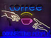 Неонова LED вивіска "Cofee Connecting People" 900x600 мм різнокольорова з дімером, фото 9