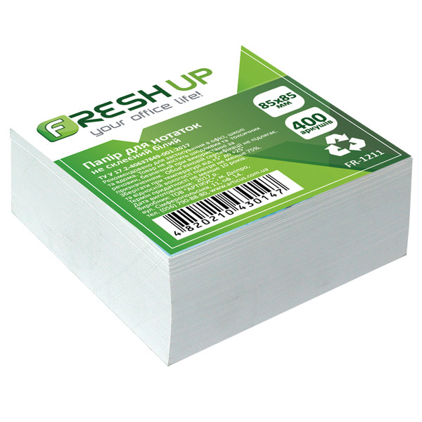Блок паперу 85х85х400л. Білий Fresh Up 1211 не клеєний