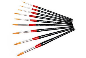 Пензлик синтетика круглий №3 з короткою ручкою Rosa Start