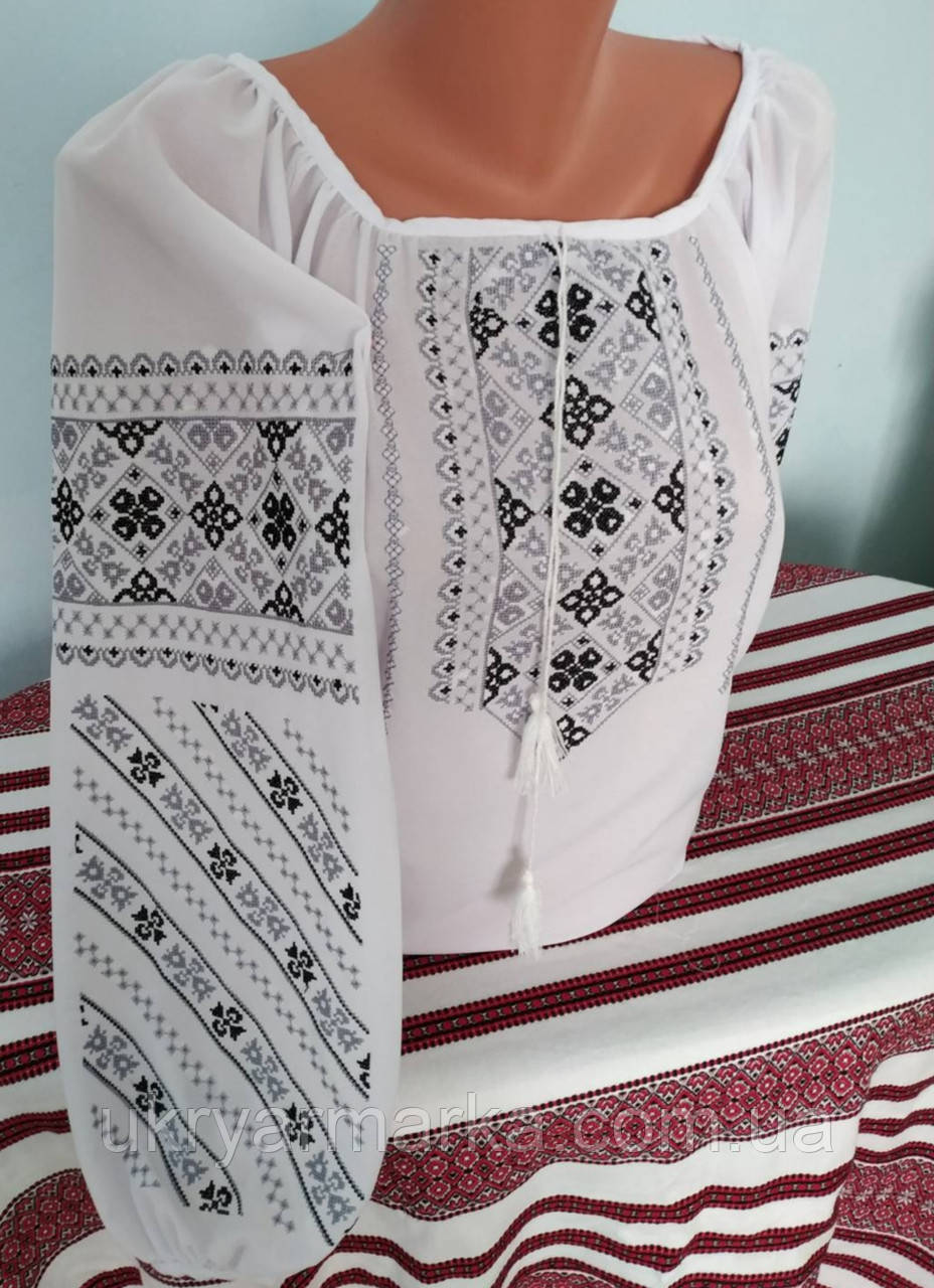 Шифонова блузка вишиванка "Айра ніжна", фото 1