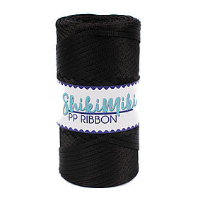 Плоский трикотажний шнур PP Ribbon, колір чорний