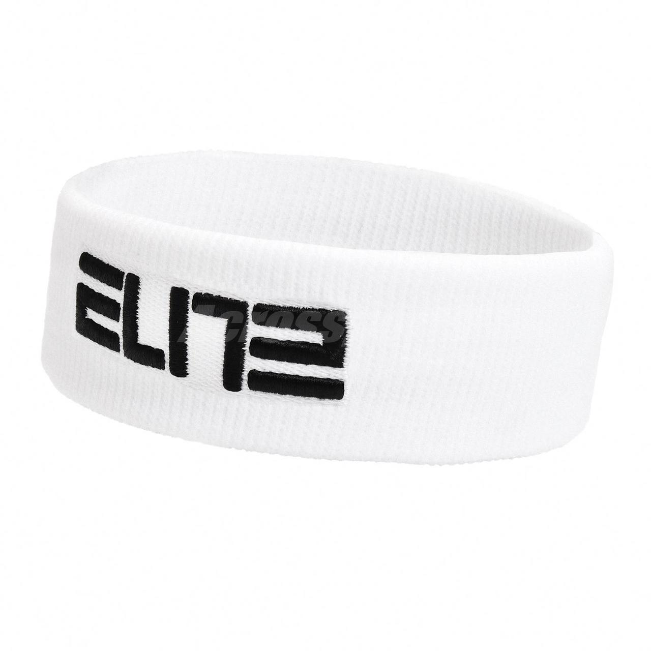 Повязка на голову Nike Elite Headband белая-черная Белый - фото 4 - id-p1768625201
