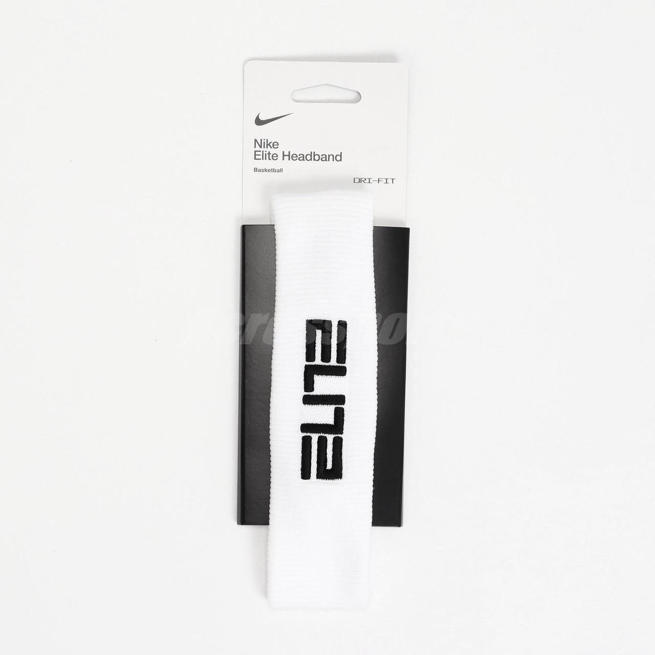 Повязка на голову Nike Elite Headband белая-черная Белый - фото 6 - id-p1768625201