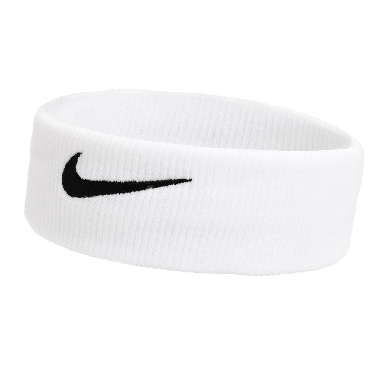 Повязка на голову Nike Elite Headband белая-черная Белый - фото 2 - id-p1768625201