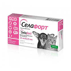 Селафорт проти зовнішніх і внутрішніх паразитів для котів вагою до 2,5 кг