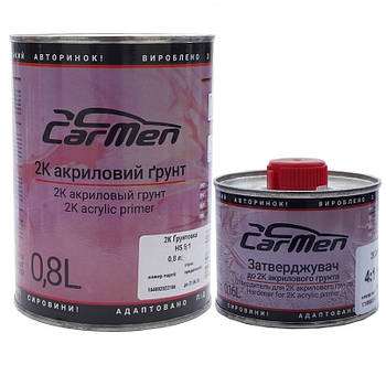 Акриловий грунт-вирівнювач Carmen Compact primer F1 HS сірий 0.8 л (із затвердником 0.16 л)