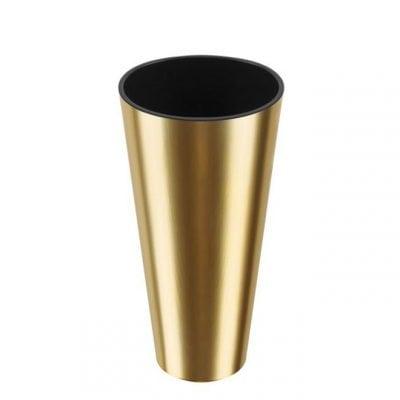 Горщик пластиковий золотий Tubus Chrome 28,5 см (має зарапини), фото 1