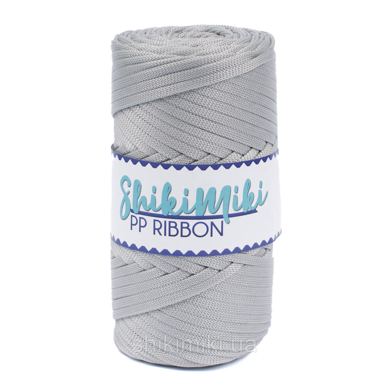 Плоский трикотажний шнур PP Ribbon, колір світло-сірий