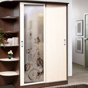 Цвіт 03, 1000х1000 мм, матуюча наклейка для скла/дзеркала з імітацією пескотруйной обробки