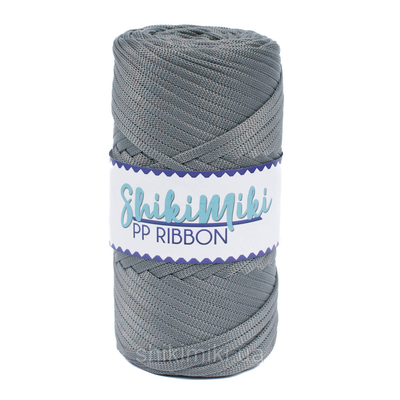 Плоский трикотажний шнур PP Ribbon, колір сірий