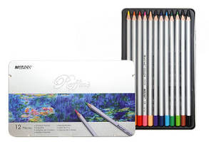 Олівці кольорові Marco Raffine 12 кольорів у металевому пеналі