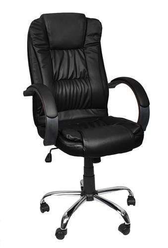 Комп'ютерне офісне крісло з еко шкіри Malatec 8983 чорне, фото 1