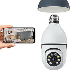 Вайфай камера відеоспостереження в патрон Е27, 2MP, Smart 3120S-DPXY / Камера лампочка з датчиком руху