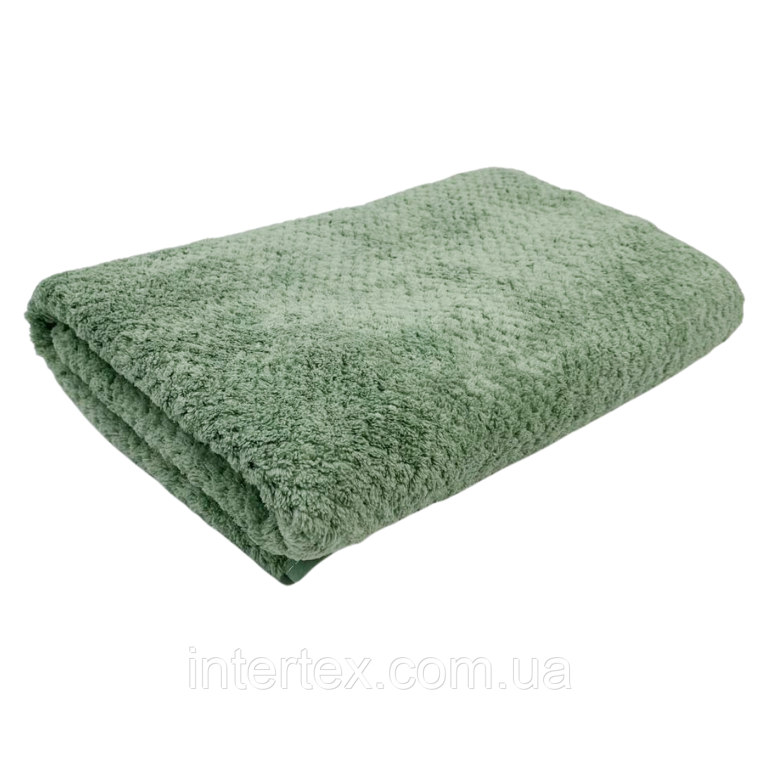Рушник лицьовий мікрофібра Бамбук (зелений) 100х50 см.
