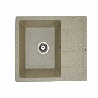 Мийка кухонна гранітна Platinum 5851 ARIA матована бежева, фото 1