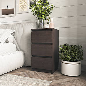 Приліжкова тумбочка на 3 шухляди без ручок, комод для дому з ДСП  FT-216