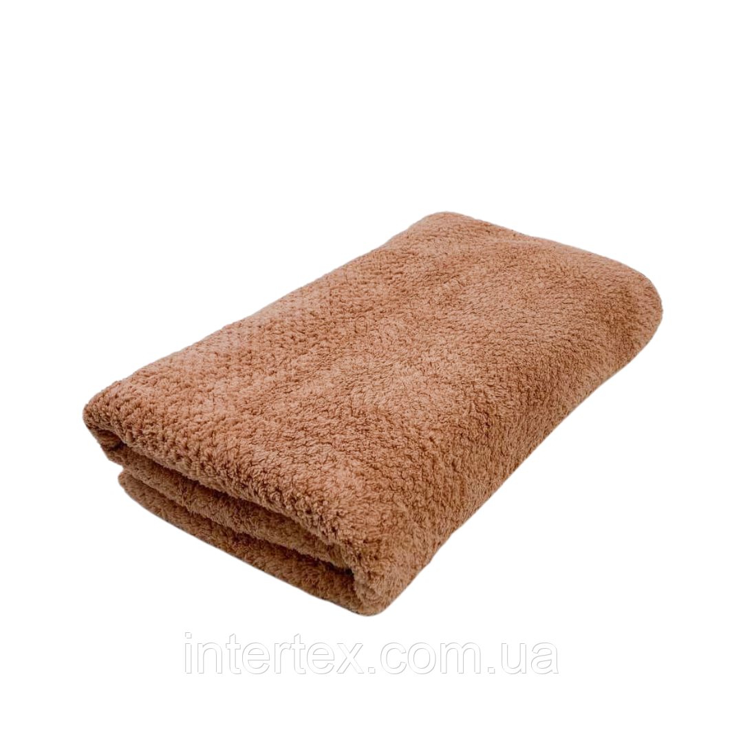Рушник банний мікрофібра Бамбук (коричневий) 140х70 см.