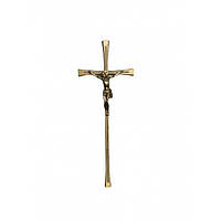 Крест латунный с распятием православный для памятника 30 см (цвет золото)