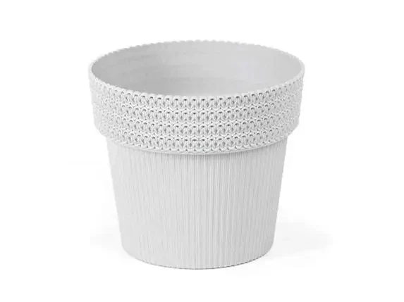 Горщик пластиковий Пола Джампер світло-сірий 20 см, фото 1