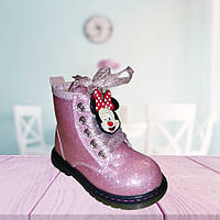 Черевики для дівчинки рожевий глітер з Мінні-маус ДШ