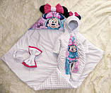 Демісезонний плюшевий конверт ковдра + комбінезон 56-62 розмір, принт Мinni, фото 2