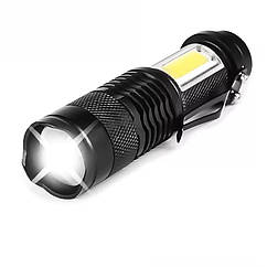 Мінісвітлодіодний ліхтарик 1000LM Q5 з функцією зуму та 3 режимами. Металевий ліхтарик. Flashlight.