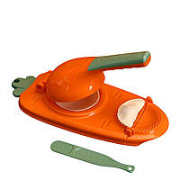 Машинка для лепки вареников 2в1, универсальная вареничница, механическая прес форма оранжевого цвета 58-0005