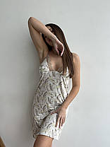 Нічна сорочка з віскози кремового кольору, фото 3