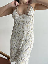 Нічна сорочка з віскози кремового кольору, фото 4