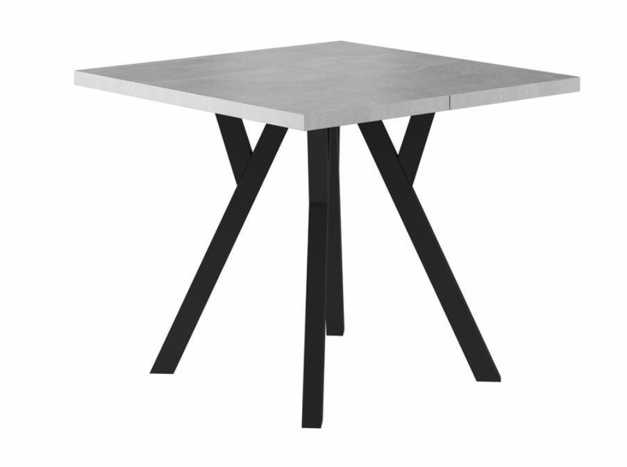 Стол обеденный Merlin металл Черный, столешница ЛДСП эффект бетона, 90-240x90х76 см (Signal ТМ) - фото 1 - id-p1644296228