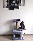 Когтеточка для кішок з лежанкою Будиночок дряпка Лежанка для кота Царапка ігровий комплекс для котів, фото 5