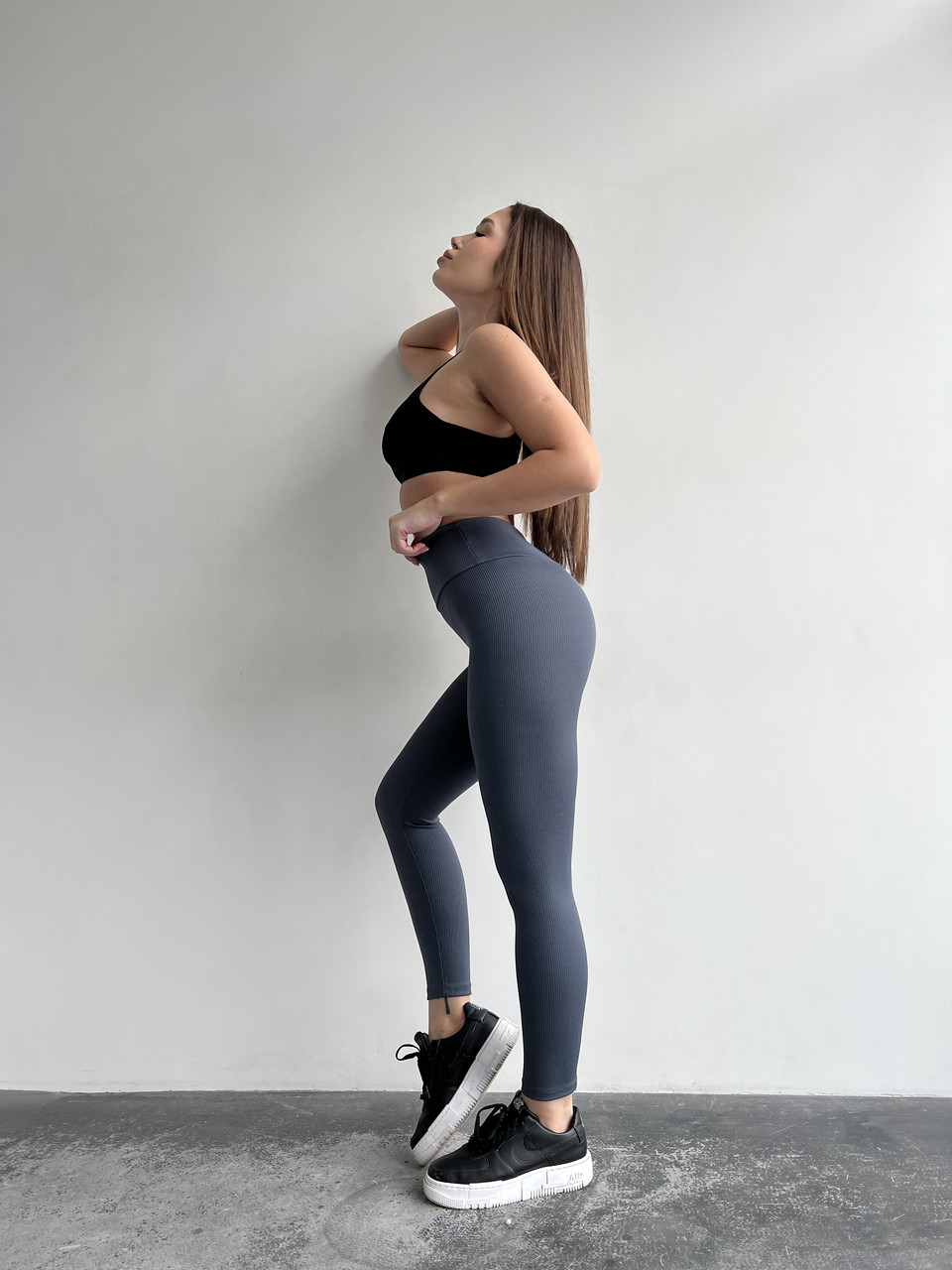 Лосини у рубчик графітового кольору S M L XL