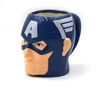 Чашка Капитан Америка. Кружка Фигурная Марвел Супер Герой ШК