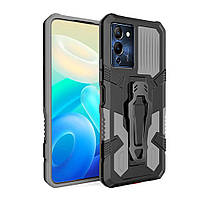 Чехол Armor Warrior для Infinix Hot 12i противоударный бампер с подставкой Gray