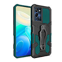 Чохол Armor Warrior для Infinix Hot 12i протиударний бампер із підставкою Green