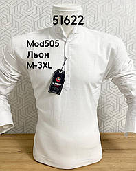 Лляна сорочка з довгим рукавом G-Port, стійка mod 505