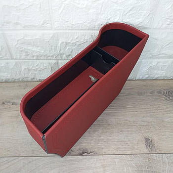 Органайзер бардачок між сидіннями в авто з боку водія Бордовий (KG-6377)