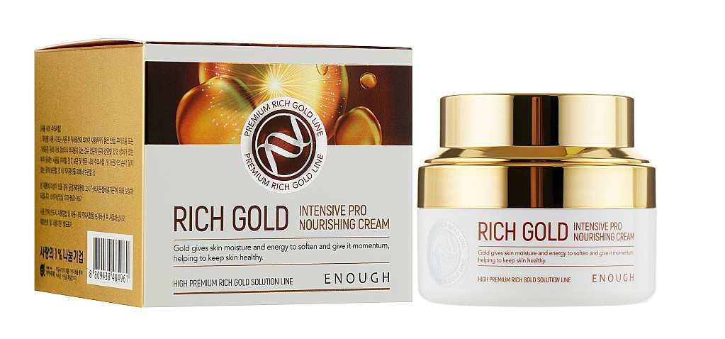 Крем для обличчя Enough Rich Gold Intensive Pro Nourishing Cream живильний на основі іонів золота 50 мл