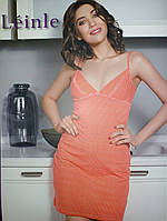 Сорочка жіноча домашня у квітковий принт ТМ Роксана "Leinle" 802к M Кораловий