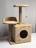 Дряпка Будиночок для кота Дряпка для кішок Стійка кігтеточка для котів з лежанкою, фото 2