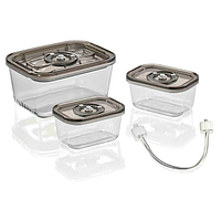 Набір контейнерів для вакуумного пакувальника Caso VacuBoxx Eco-Set скляні 3 шт.