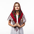 Хустка з шовковими тороками 80х80см Бордова, фото 3