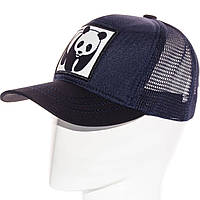 Летняя бейсболка кепка тракер Панда Panda мужская женская кепка с сеткой Темно-синий