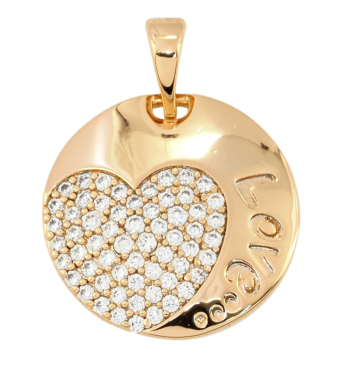 Кулон Xuping Позолота 18K "Love" для ланцюжка до 5мм