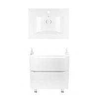 Комплект Qtap тумба підлогова Scorpio 600х825х460 мм White + раковина врізна Albatross QT71SC43951